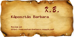 Káposztás Barbara névjegykártya