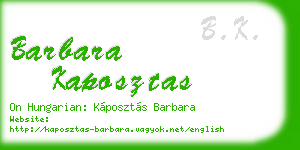 barbara kaposztas business card